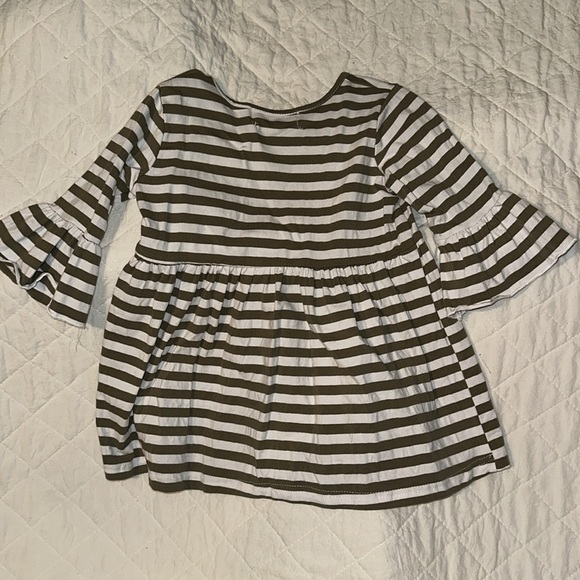 ADORABLE SWEETNESS Girls Size 5 Olive Green Stripe Tunic Shirt - Picture 7 of 7